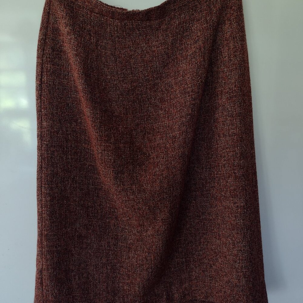 Sag Harbor Burgundy Shawl Collar Jacket and Skirt Set - Picture 5 of 6